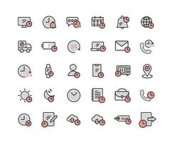 Time Filled Outline Icon Set vector