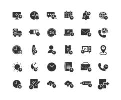 Time Solid Icon Set vector