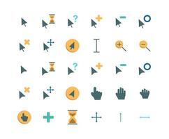 conjunto de iconos planos de cursor vector