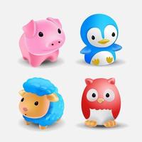 Set of cute baby animals vector