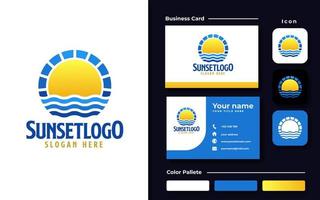 plantilla de logotipo de puesta de sol vector