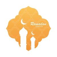 Ramadan Kareem mosque building in frame vector