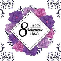 Women's day celebration with floral design vector