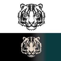 conjunto de diseño de cabeza de tigre vector