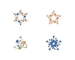 Set of star molecule logo design vector