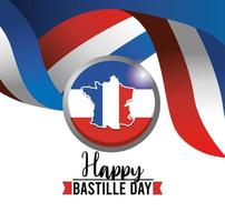 banner de celebración del día de la bastilla francesa vector