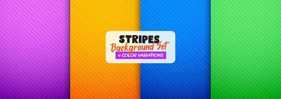 Striped color background set vector