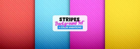 Striped color background set vector