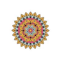 diseño de mandala colorido amarillo vector