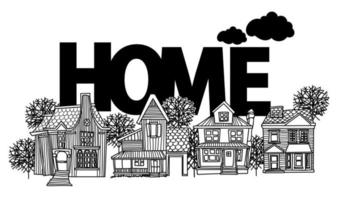 Home drawing and sketch  vector