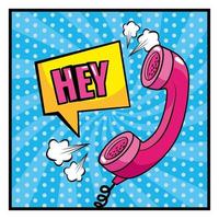 Telephone and onomatopoeia in a pop-art style vector