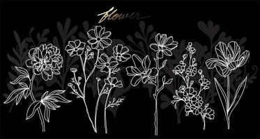Flower hand drawing and sketch vector
