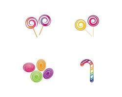 conjunto de diseños de logotipos de dulces vector