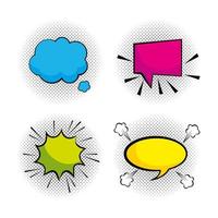 Set of pop-art blank speech bubbles vector