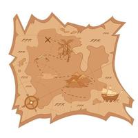 mapa del tesoro en pergamino. vector