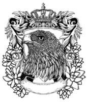 Tattoo art eagle symbol drawing vector