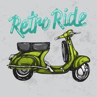 Hand sketched scooter retro 