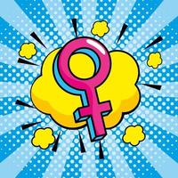 Pop-art with women's symbol vector