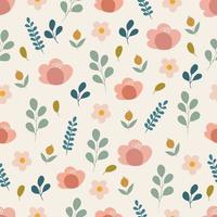 Seamless pattern with flowers in doodle style vector