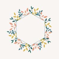 Botanical frame with leaves vector