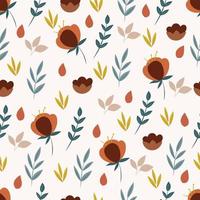 Botanical seamless pattern with flowers vector