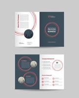 Circle design corporate business bi-fold brochure design vector