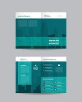 Teal Corporate Business Bi-Fold Brochure Design vector