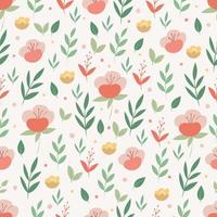 Seamless pattern with flowers in doodle style.Botanical background vector