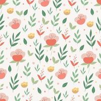 Seamless pattern with flowers in doodle style.Botanical background vector