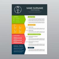 Beautiful minimal colorful CV Resume template vector