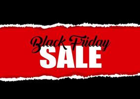 Black Friday sale design with torn paper effect  vector