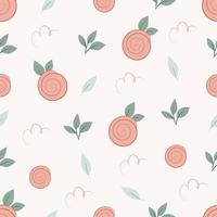 Seamless pattern with rose on pastel background vector