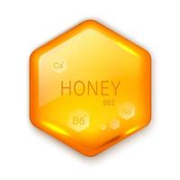 Realistic hexagon honey drop vector