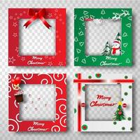 Merry Christmas and Happy New Year Border Frame Photo vector