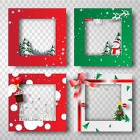 Merry Christmas and Happy New Year Border Frame Photo vector