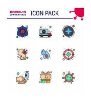 Coronavirus color pictogram icon set vector