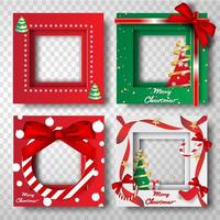 Merry Christmas and Happy New Year Border Frame Photo vector