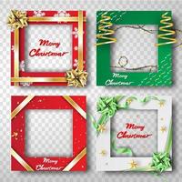 Merry Christmas and Happy New Year Border Frame Photo vector