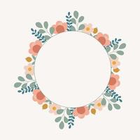 Botanical frame with flowers and leaves vector