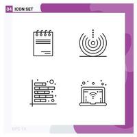 Analysis line-style icon set vector