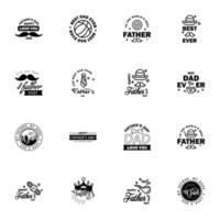 Father's day silhouette icon set  vector