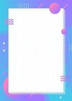 Colorful gradient Memphis style background vector