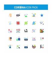 conjunto de iconos de diseño plano de coronavirus vector