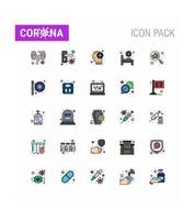 Coronavirus color pictogram icon set vector