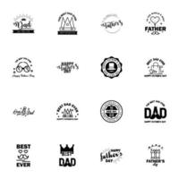 Father's day silhouette icon set  vector