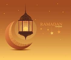 Ramadán kareem lámpara colgante tradicional vector