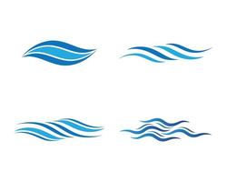 Water wave curved logo set