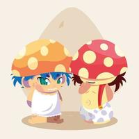 Fungus fairytale avatar character vector