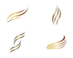 conjunto de logotipo de curva dorada vector