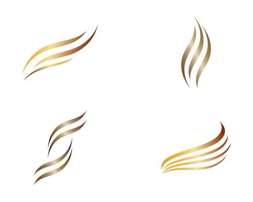Gold curve logo set